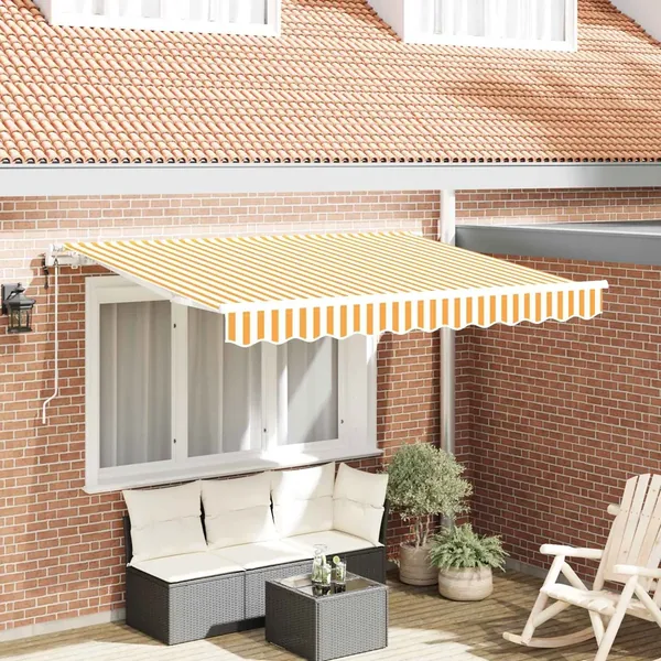 Auvent Rétractable Jaune 300 x 200 cm tissu