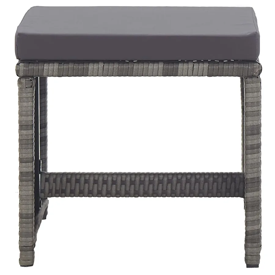 Tabourets de jardin lot de 2 coussins Résine tressée Anthracite - 3