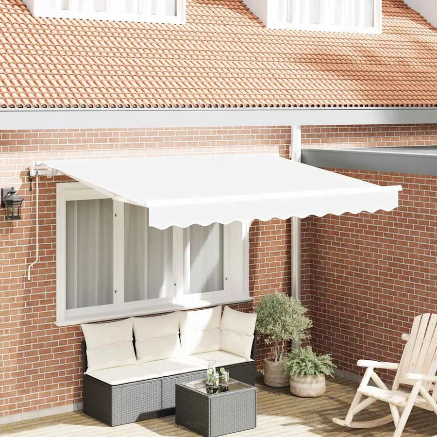 Auvent Rétractable Blanc 300 x 200 cm tissu
