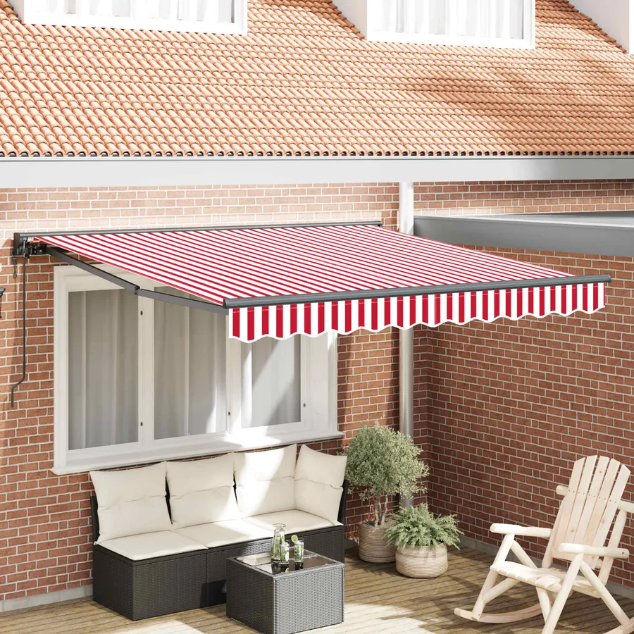 Cadre d'auvent Rouge et Blanc 350 x 250 cm
