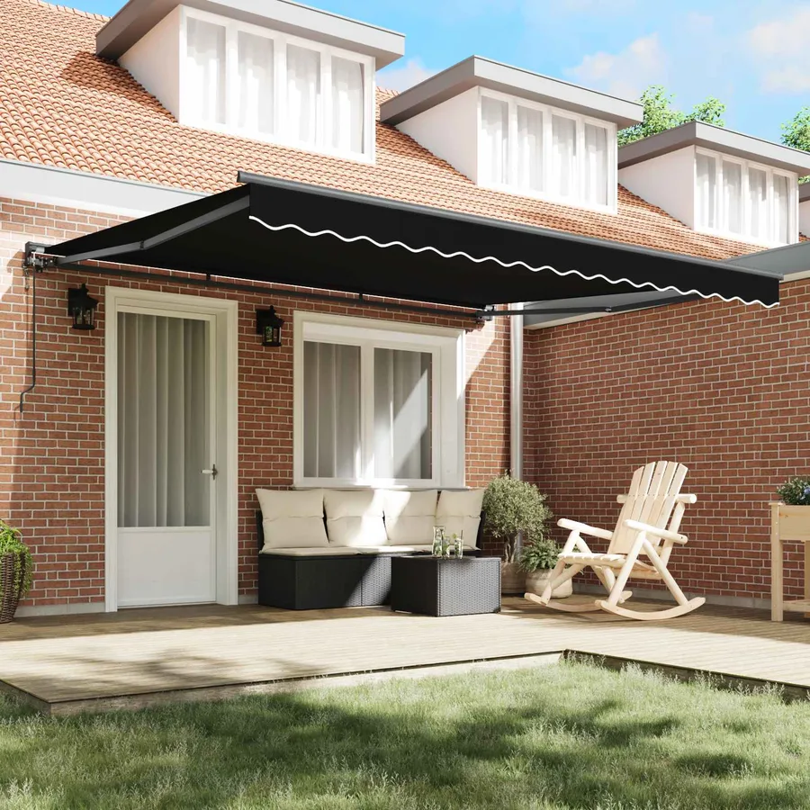 Cadre d'auvent Noir 400 × 300 cm Polyester avec revêtement PU - 3