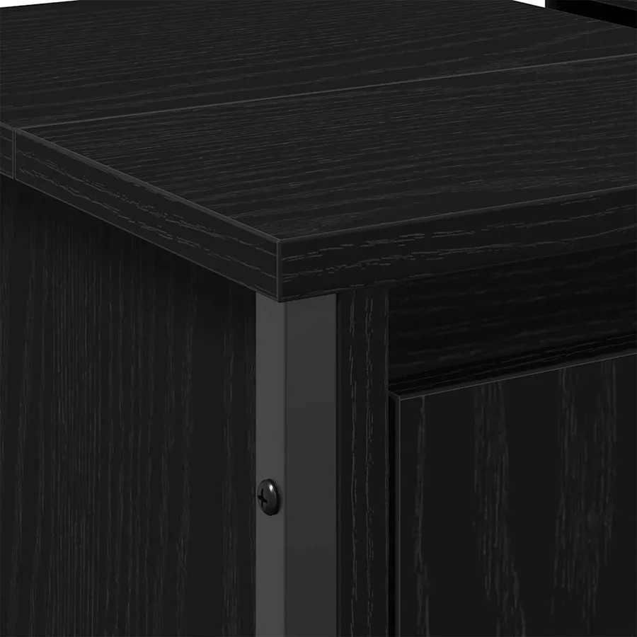 Meuble de Lavabo de Salle de Bain Chêne noir 60 x 35 x 60 cm - 10