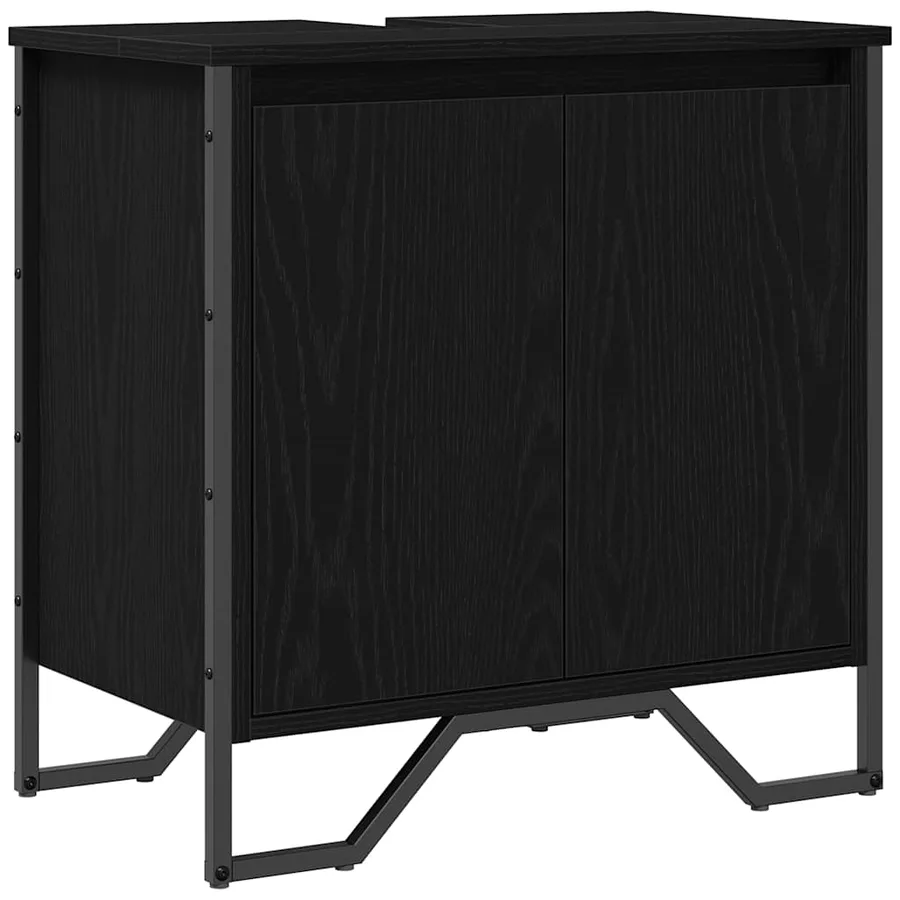 Meuble de Lavabo de Salle de Bain Chêne noir 60 x 35 x 60 cm - 2