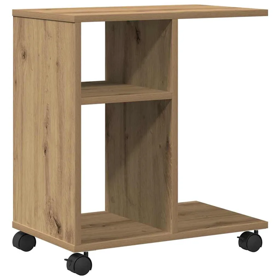 Table d'appoint chêne artisanal 50 x 30 x 55 cm - 2