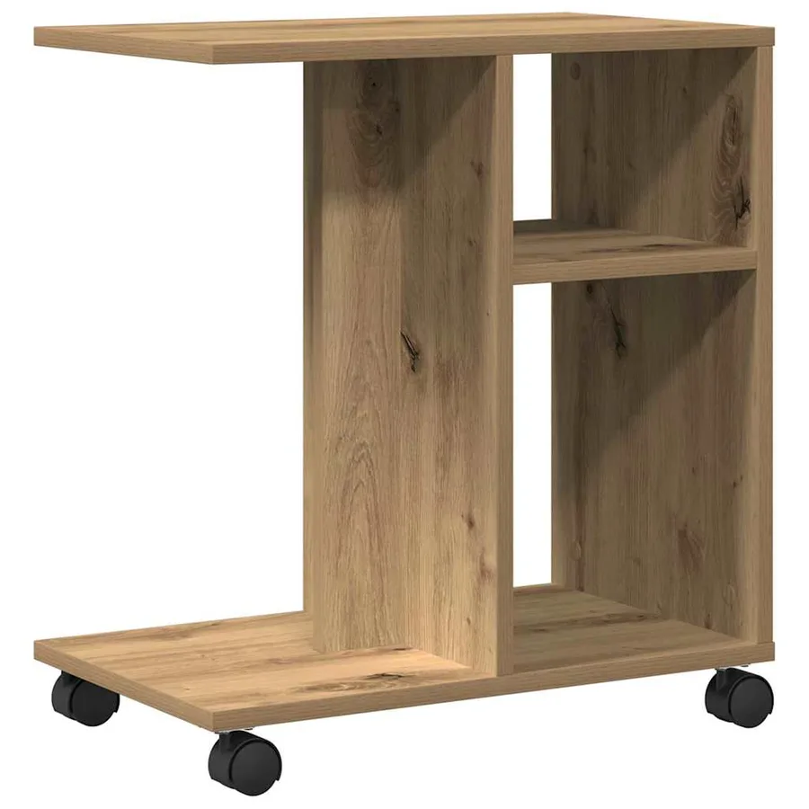 Table d'appoint chêne artisanal 50 x 30 x 55 cm - 5