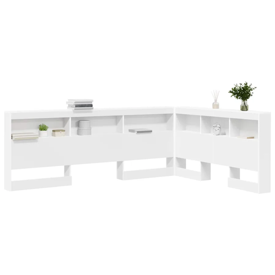 Tête de lit de rangement Blanc 160 cm Bois d'ingénierie - 3