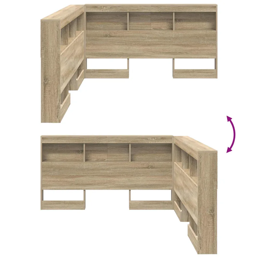 Tête de lit de rangement Chêne Sonoma 160 cm Bois d'ingénierie - 10