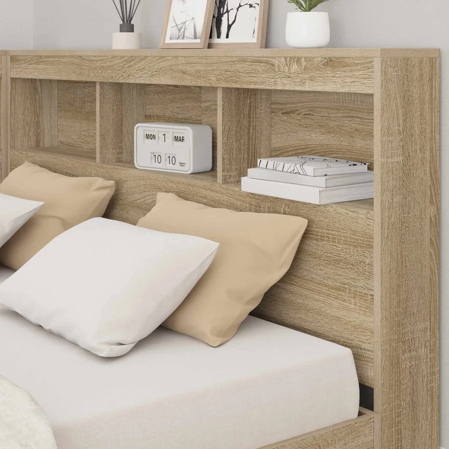 Tête de lit de rangement Chêne Sonoma 160 cm Bois d'ingénierie - 4
