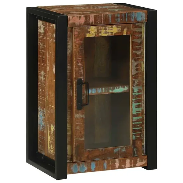 Armoire de salle de bain avec porte Marron Bois Recyclé Solide