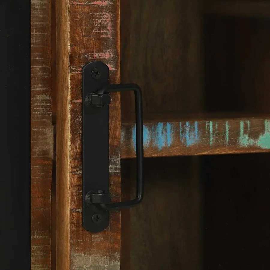 Armoire de salle de bain avec porte Marron Bois Recyclé Solide - 10