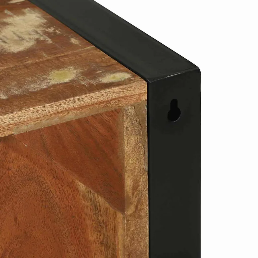 Armoire de salle de bain avec porte Marron Bois Recyclé Solide - 12