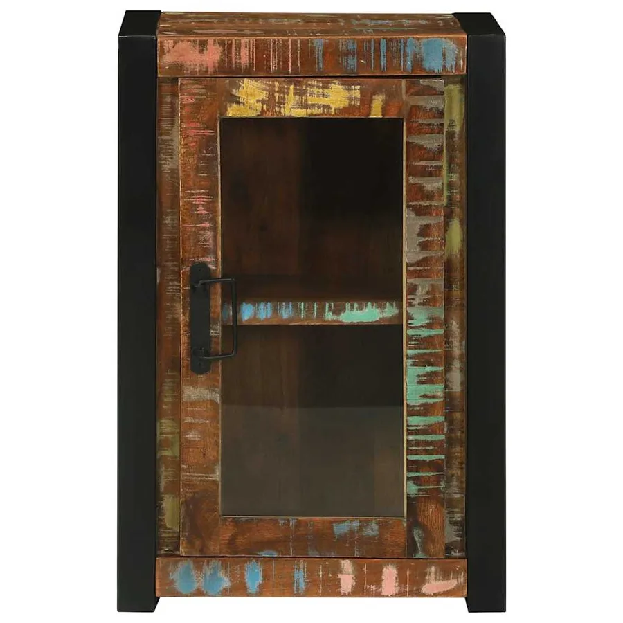 Armoire de salle de bain avec porte Marron Bois Recyclé Solide - 5