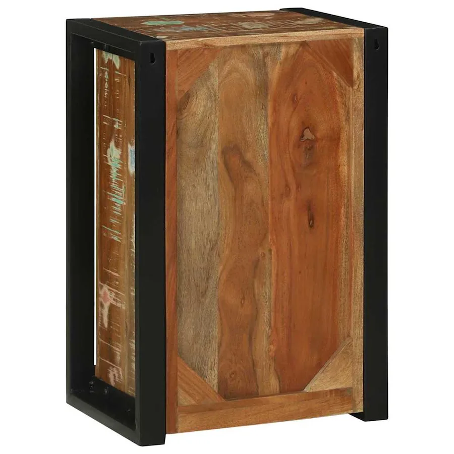 Armoire de salle de bain avec porte Marron Bois Recyclé Solide - 7