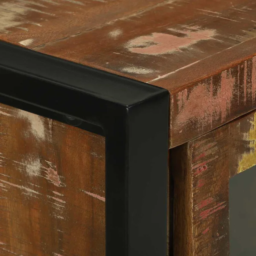 Armoire de salle de bain avec porte Marron Bois Recyclé Solide - 9