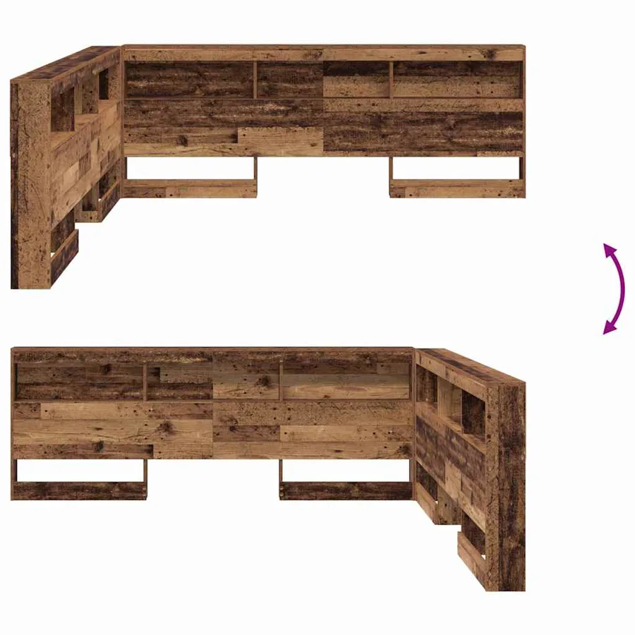 Tête de lit de rangement Bois Ancien 180 cm Bois d'ingénierie - 8