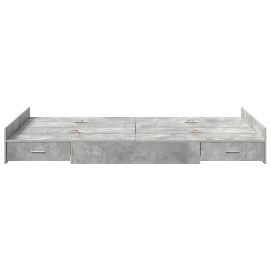 Cadre de lit avec rangement avec tiroir Gris béton 120 x 190 cm - 5