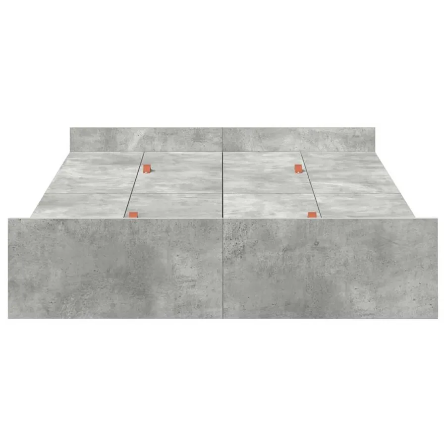 Cadre de lit avec rangement avec tiroir Gris béton 120 x 190 cm - 6