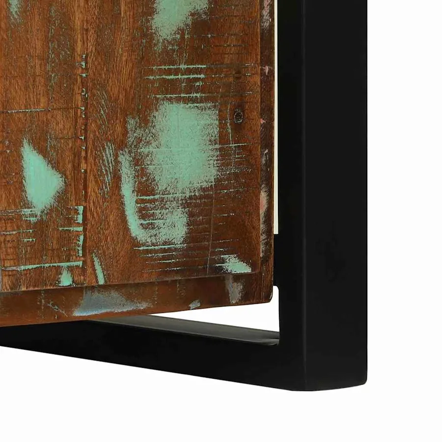 Cabinet Banc Multicolore Bois massif de récupération - 11