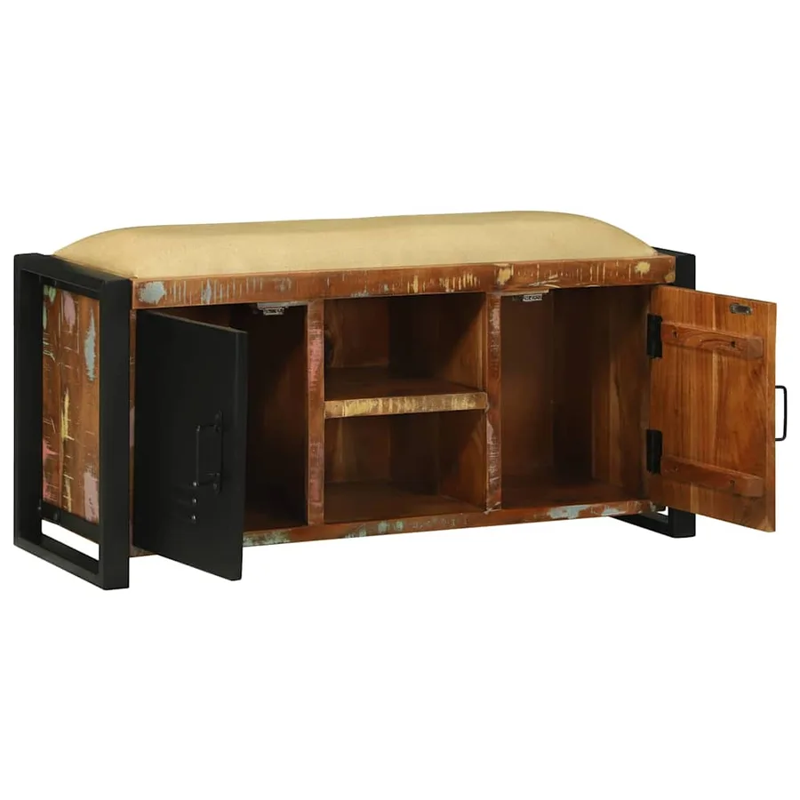 Cabinet Banc Multicolore Bois massif de récupération - 4