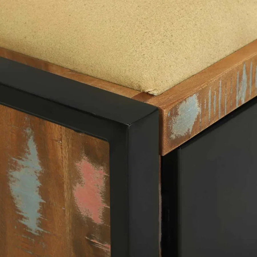 Cabinet Banc Multicolore Bois massif de récupération - 9