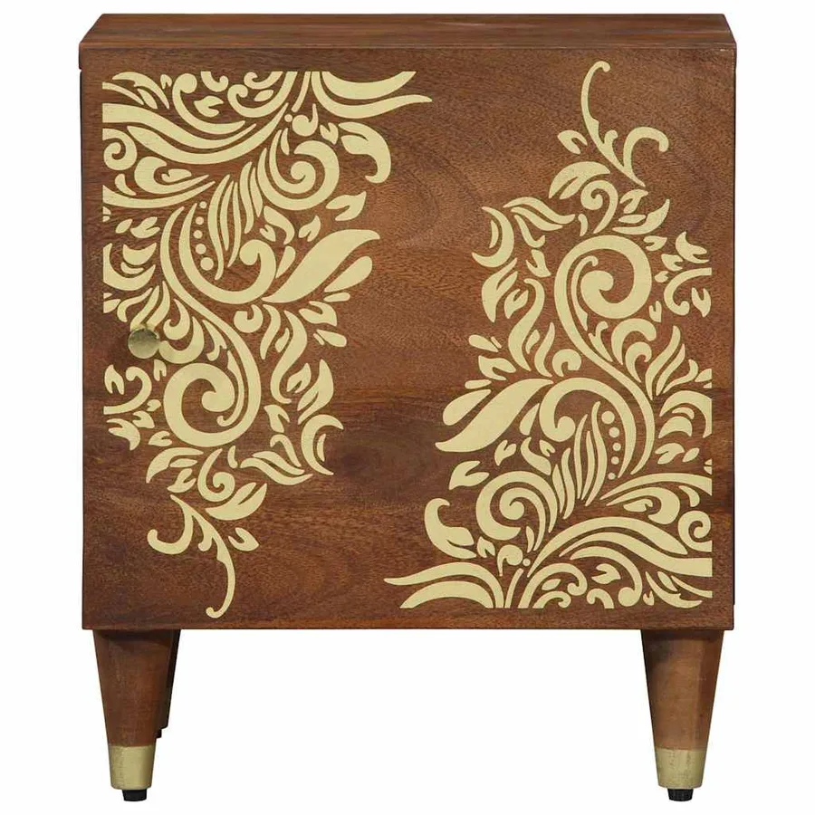 Cabinet de chevet avec porte 2 pcs Marron miel 40 x 33 x 46 cm - 4