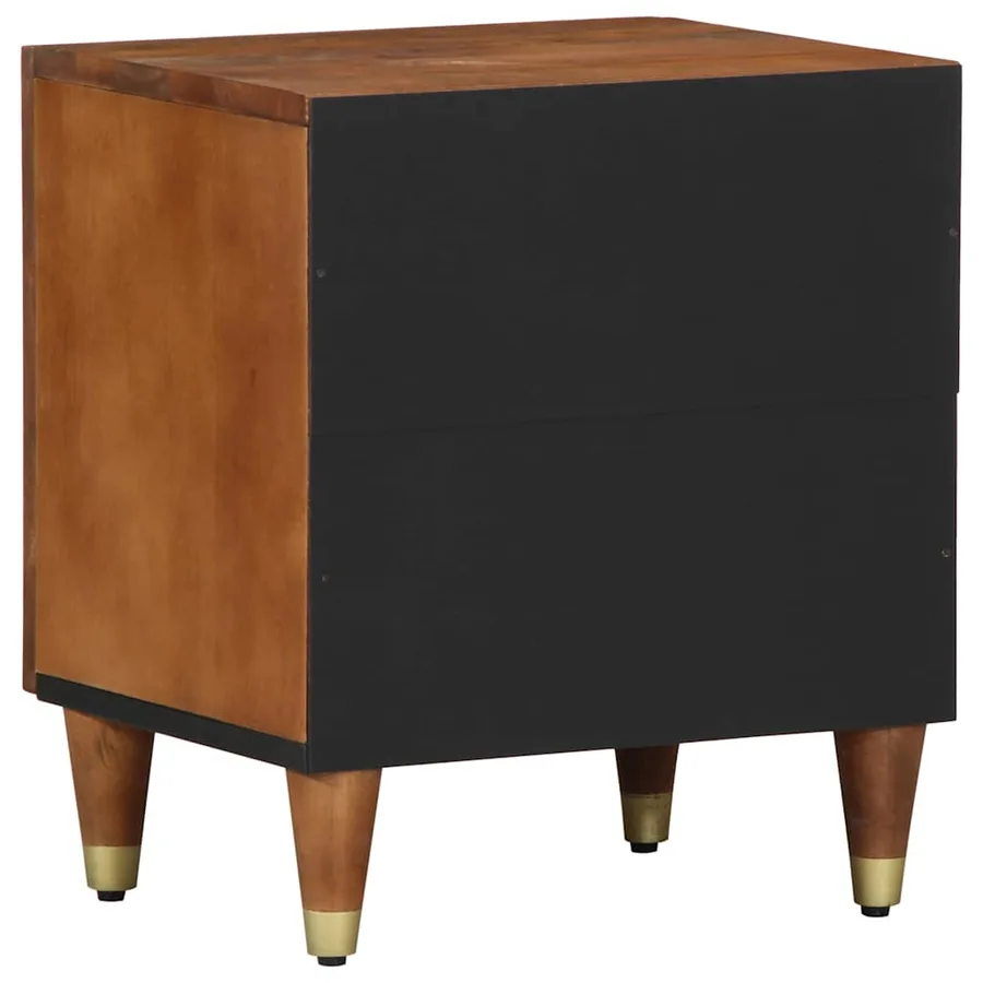 Cabinet de chevet avec porte 2 pcs Marron miel 40 x 33 x 46 cm - 6