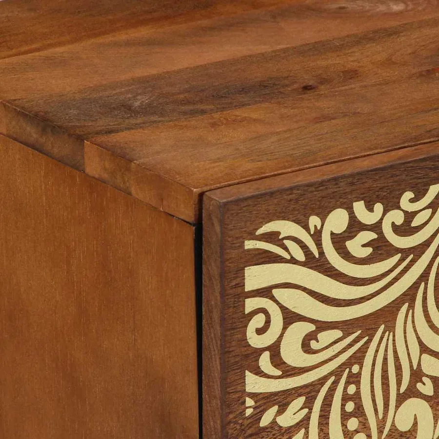 Cabinet de chevet avec porte 2 pcs Marron miel 40 x 33 x 46 cm - 7