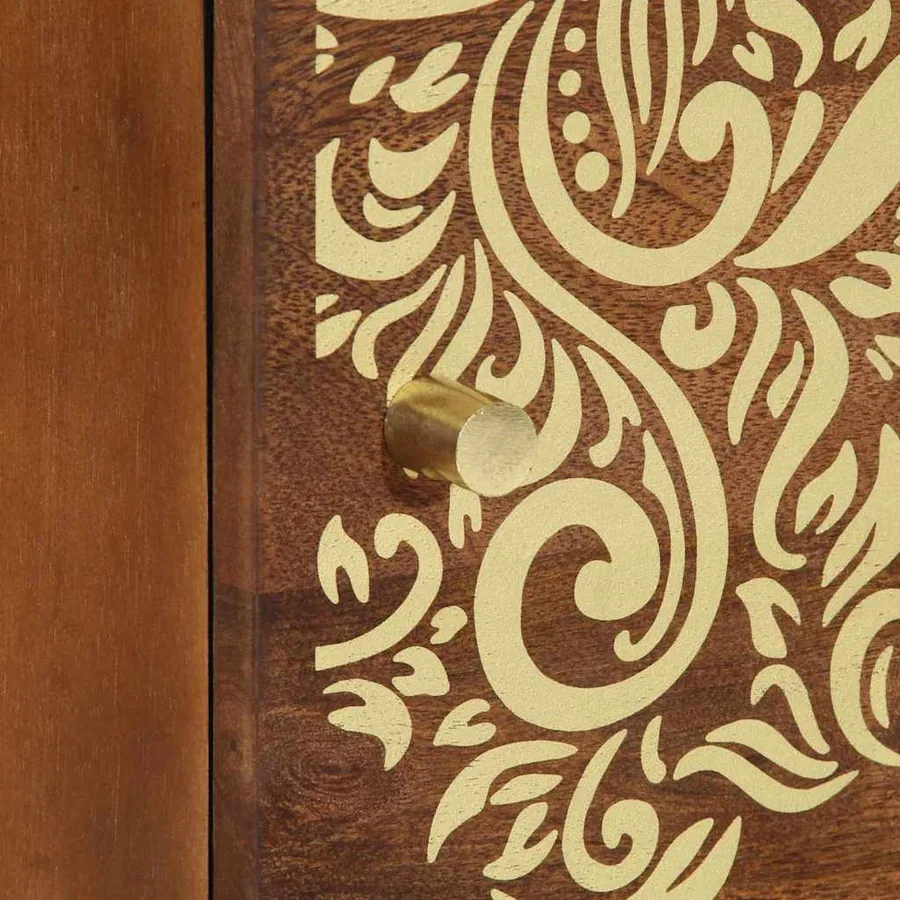 Cabinet de chevet avec porte 2 pcs Marron miel 40 x 33 x 46 cm - 8