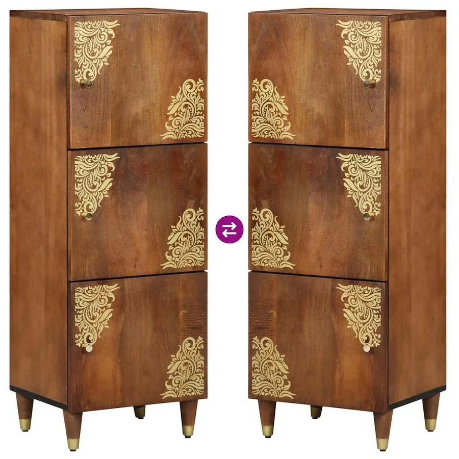Haut Armoire Marron 40 x 33 x 110 cm Bois de mangue massif - 10