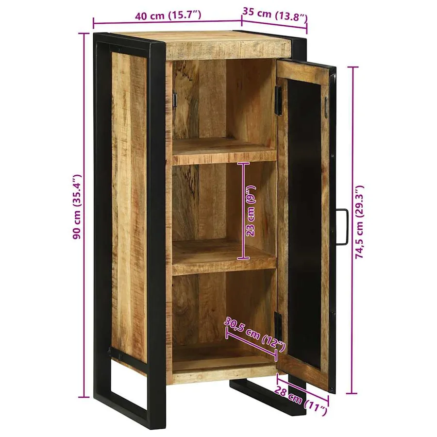 Armoire de salle de bain Marron Bois de mangue massif - 13