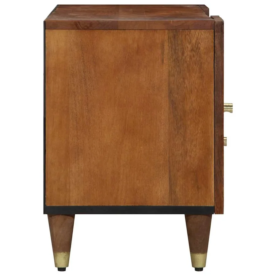 Meuble TV Marron miel 105 x 33 x 46 cm Bois de mangue massif - 4