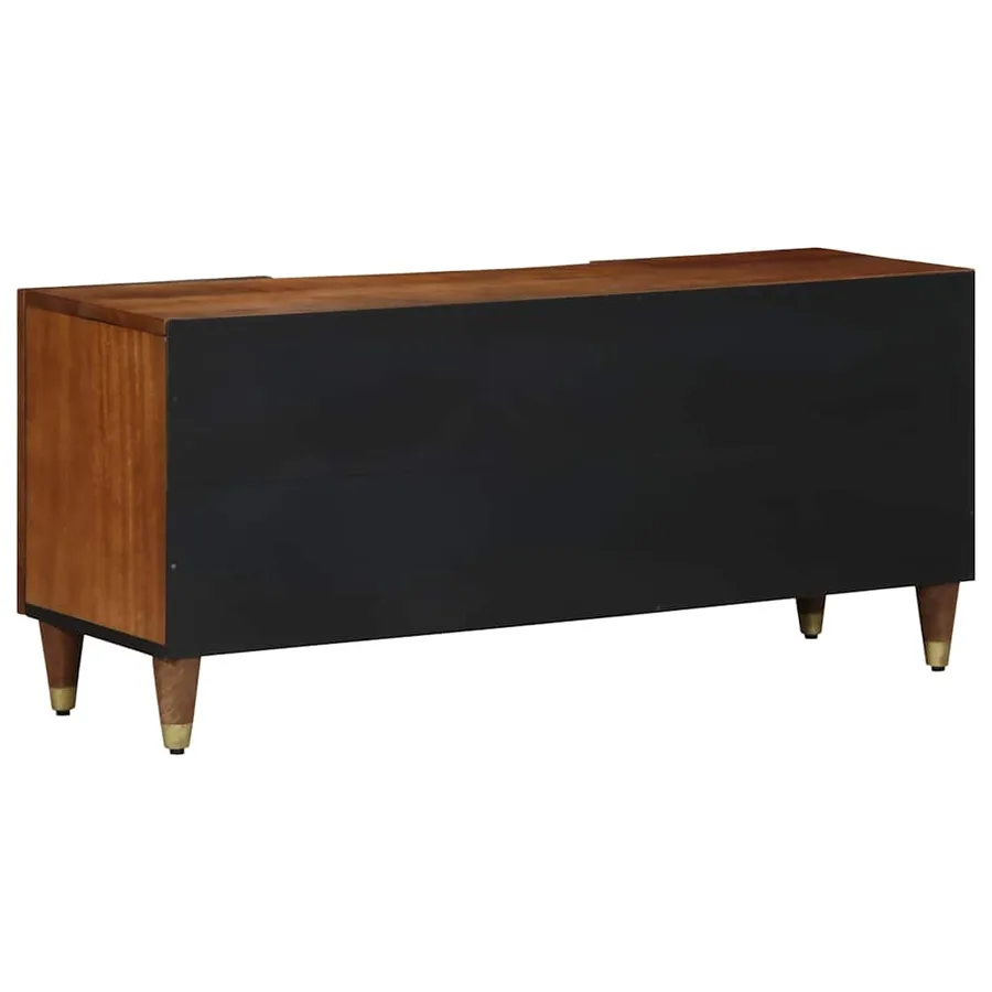 Meuble TV Marron miel 105 x 33 x 46 cm Bois de mangue massif - 5