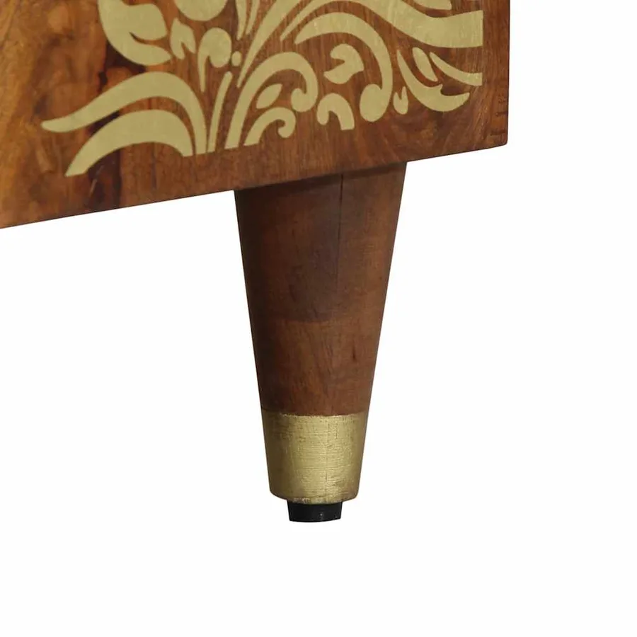 Meuble TV Marron miel 105 x 33 x 46 cm Bois de mangue massif - 8