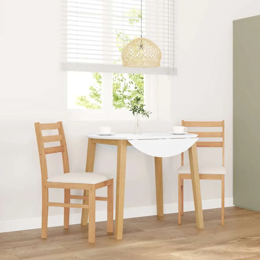 Chaises à manger coussins 2 pcs bois massif caoutchouc