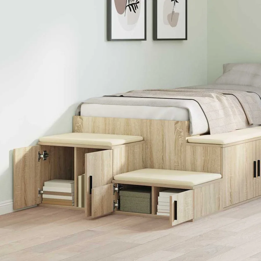 Armoire de rangement 2 pcs Chêne Sonoma 103 x 41 x 40 cm - 4