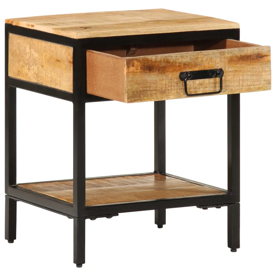 Table de chevet avec tiroir Marron 40 x 35 x 50 cm - 2