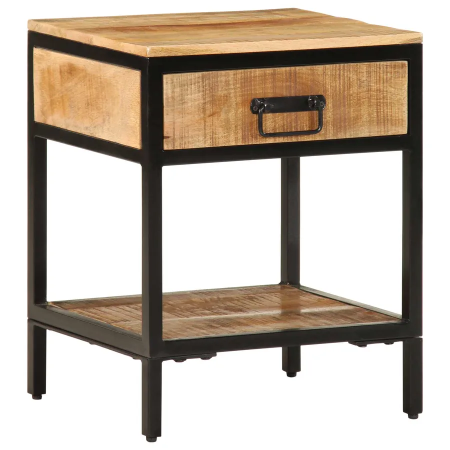 Table de chevet avec tiroir Marron 40 x 35 x 50 cm - 4