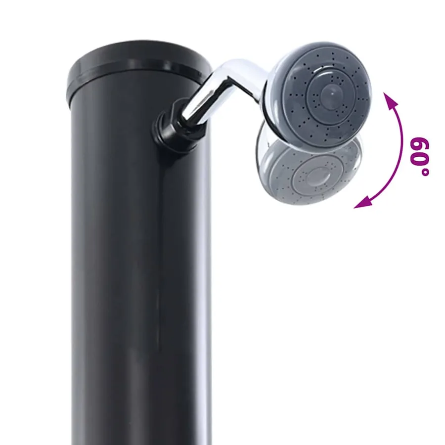 Douche solaire extérieure Noir 217 cm PVC et Aluminium - 10