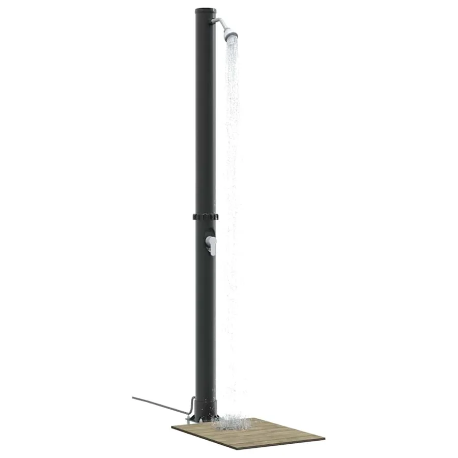Douche solaire extérieure Noir 217 cm PVC et Aluminium - 3