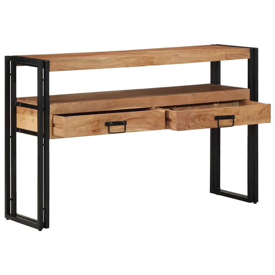Table console Marron 120 x 33 x 75 cm Bois d'Acacia Massif - 2