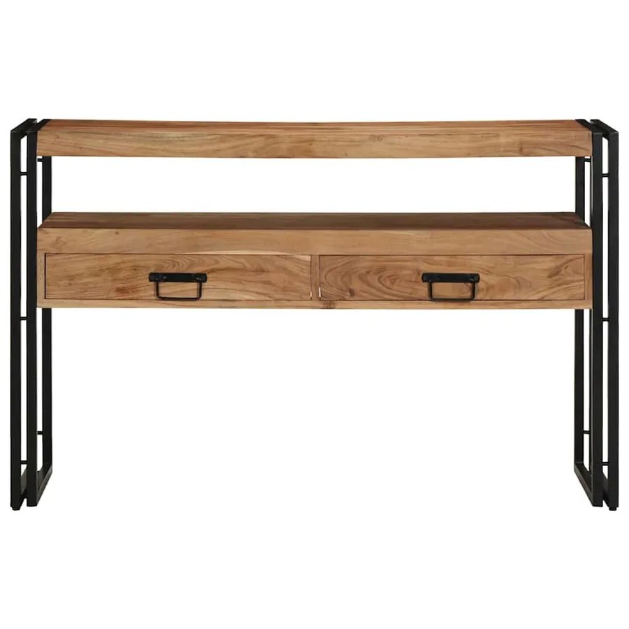 Table console Marron 120 x 33 x 75 cm Bois d'Acacia Massif - 5