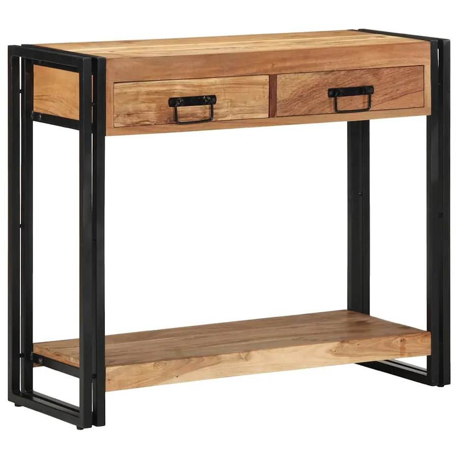 Table console Marron 90 x 33 x 75 cm Bois d'Acacia Massif - 3