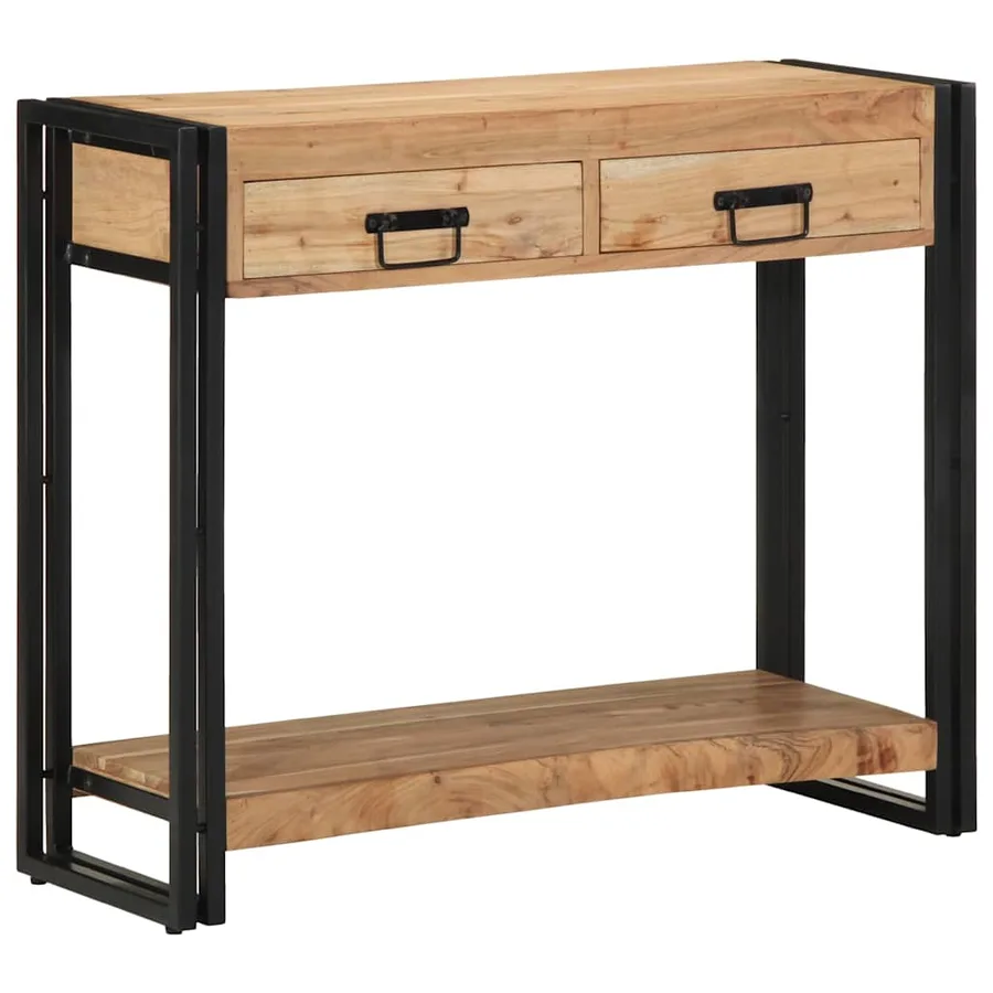 Table console Marron 90 x 33 x 75 cm Bois d'Acacia Massif - 4