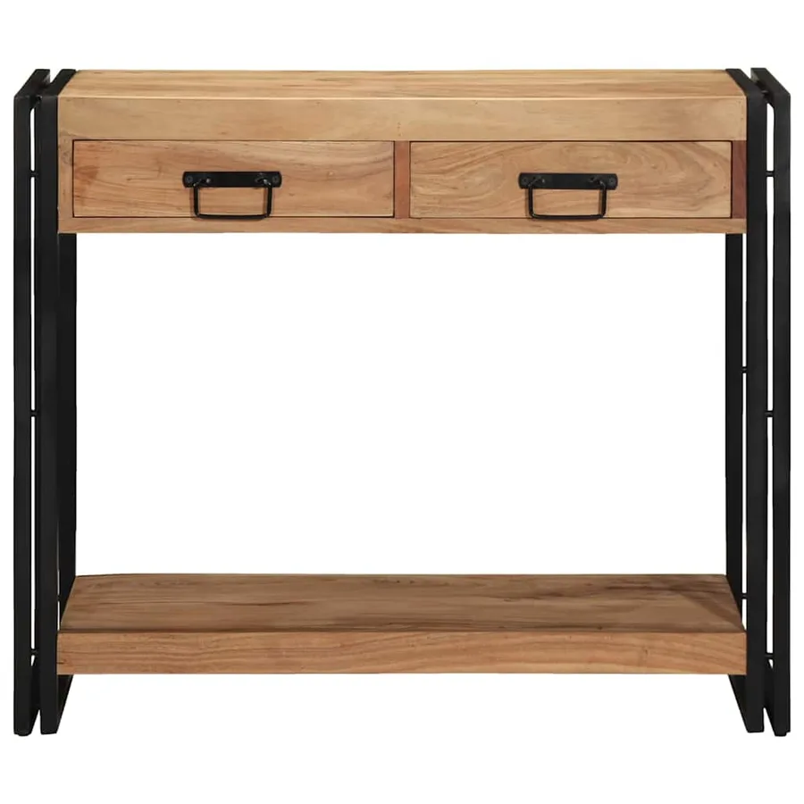 Table console Marron 90 x 33 x 75 cm Bois d'Acacia Massif - 5