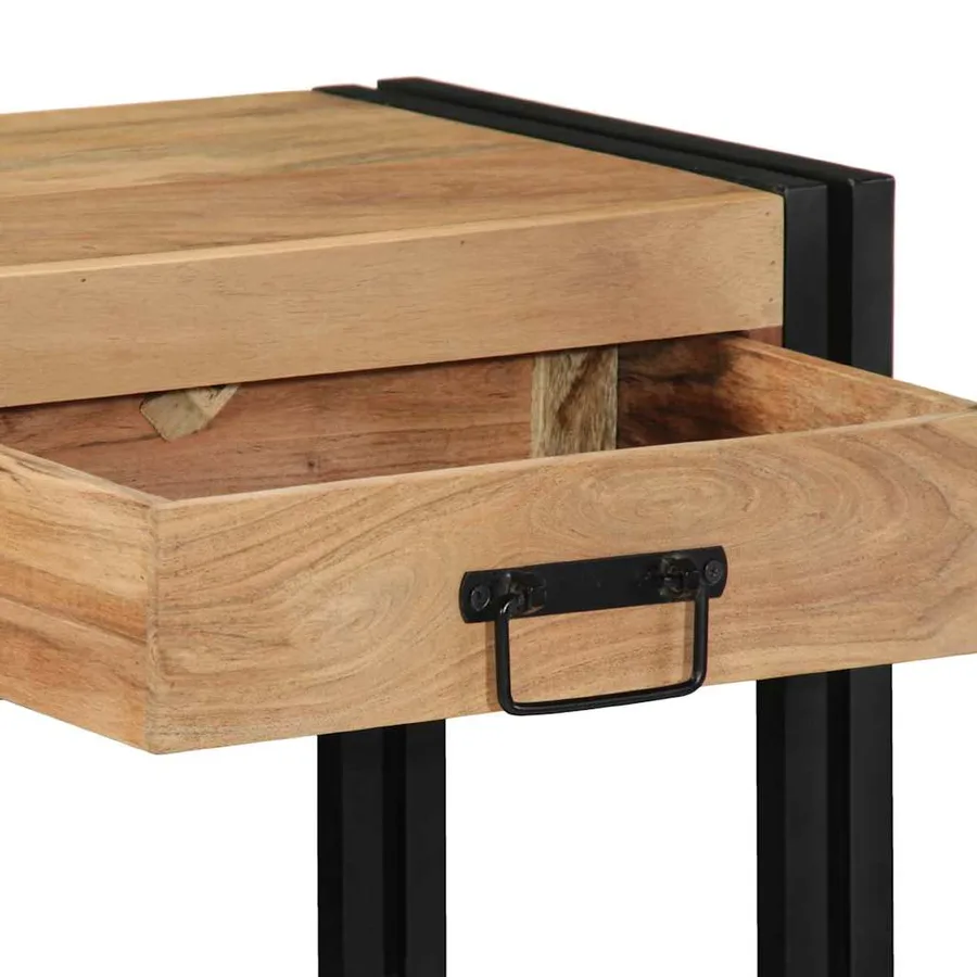 Table console Marron 90 x 33 x 75 cm Bois d'Acacia Massif - 9