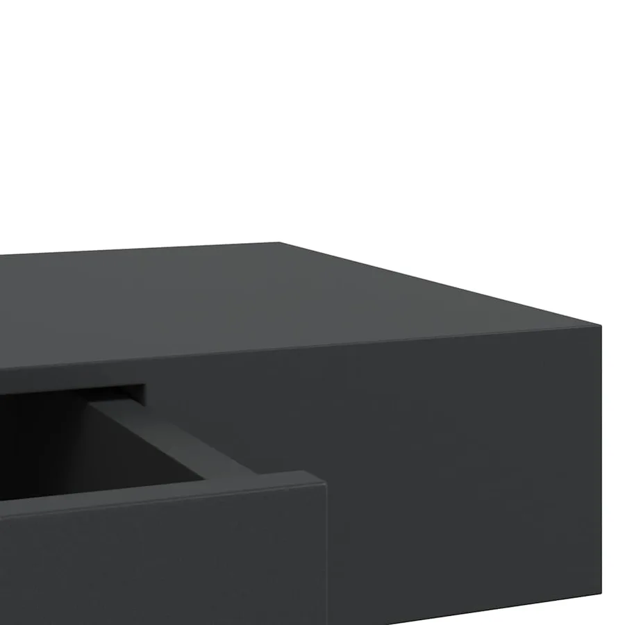Étagère murale flottante avec tiroir Noir 80x25x8 cm - 9