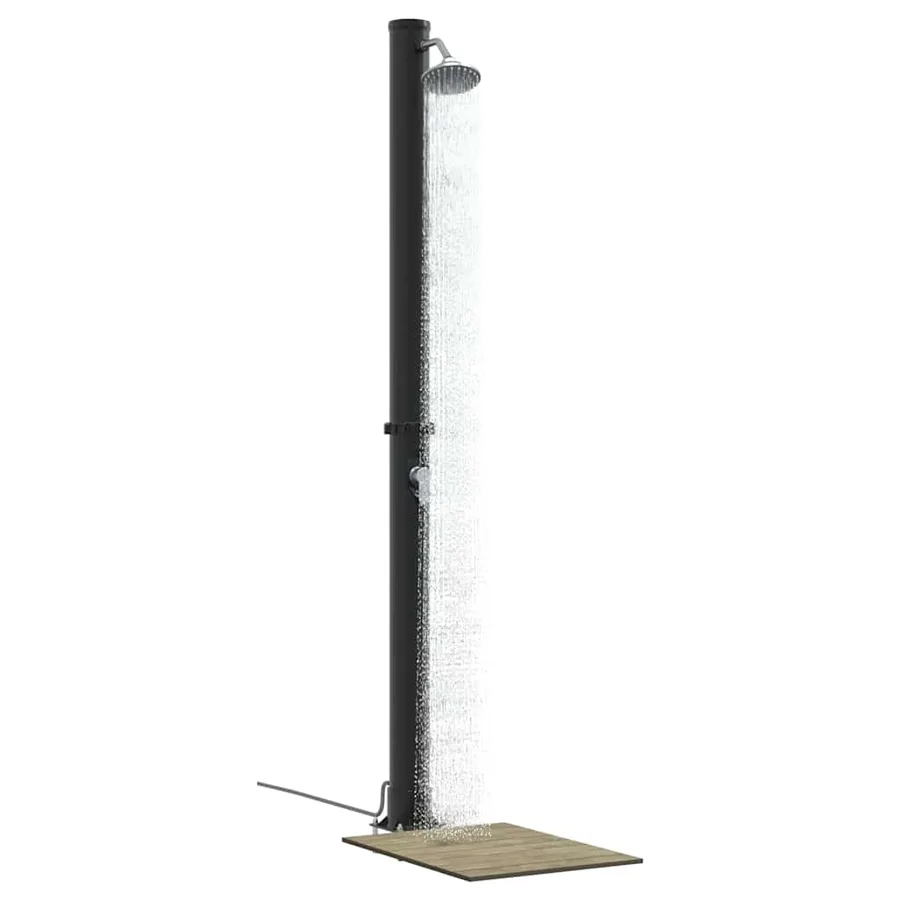 Douche solaire extérieure Noir 217 cm PVC et Aluminium - 3