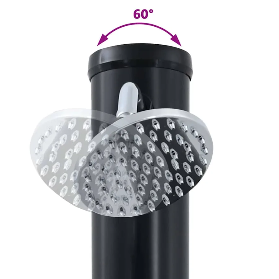 Douche solaire extérieure Noir 217 cm PVC et Aluminium - 8