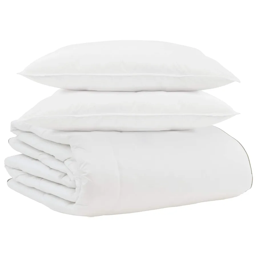 Duvet d'hiver avec oreiller 3 pcs Blanc Plume de canard - 2
