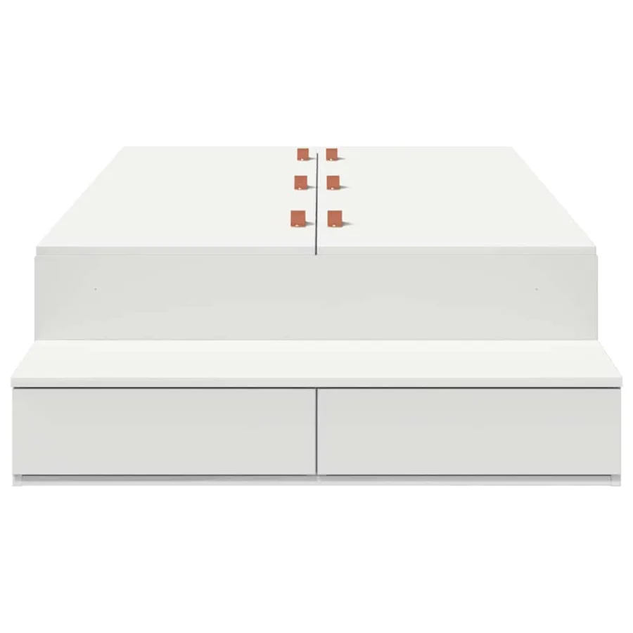 Cadre de lit avec rangement Blanc 100 cm Bois d'ingénierie - 6
